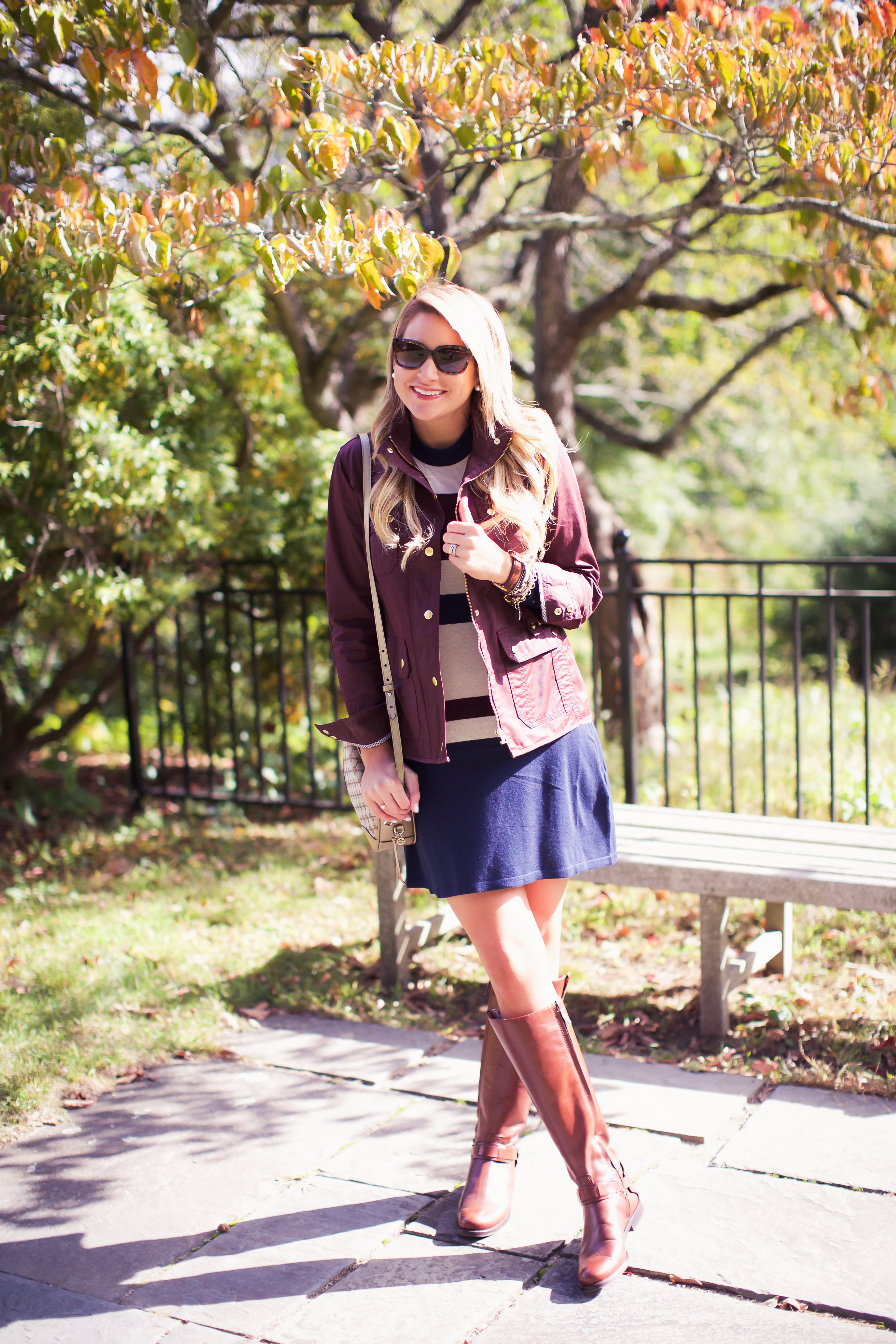 Stripe Dress with J.Crew Field Jacket 