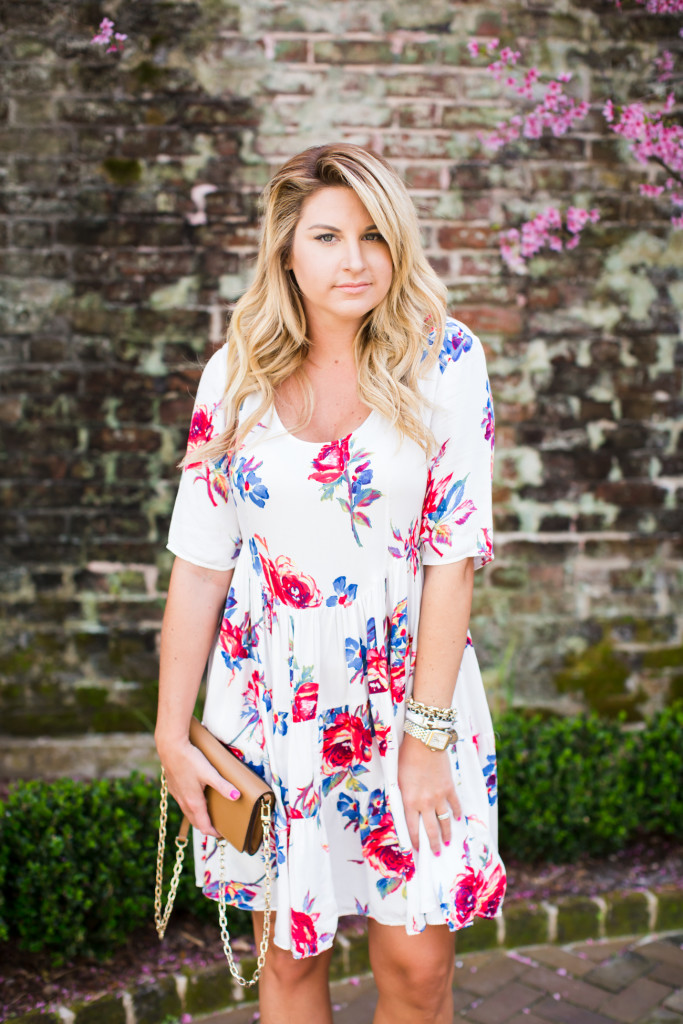 Chicwish Flamingo Dress Bauble Bar Necklace Tory Burch Clutch with Soludos Wedges-11