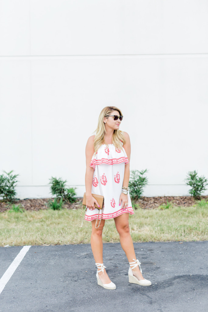 Sarah Dipity Photos Tularosa Dress with Soludos Wedges Karen Walker Sunglasses-2