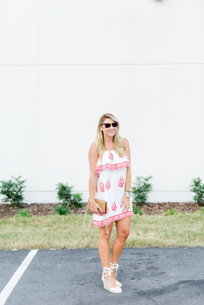 Sarah Dipity Photos Tularosa Dress with Soludos Wedges Karen Walker Sunglasses