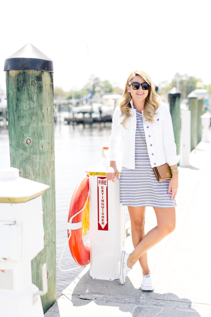 Sail to Sable Dress, Tuckernuck, Tuckernucking, Converse Womens Sneakers, Chuck Taylor, Preppy Dressing, Tory Burch, Jetting to the Jetties, Waterfront Marina Outfit