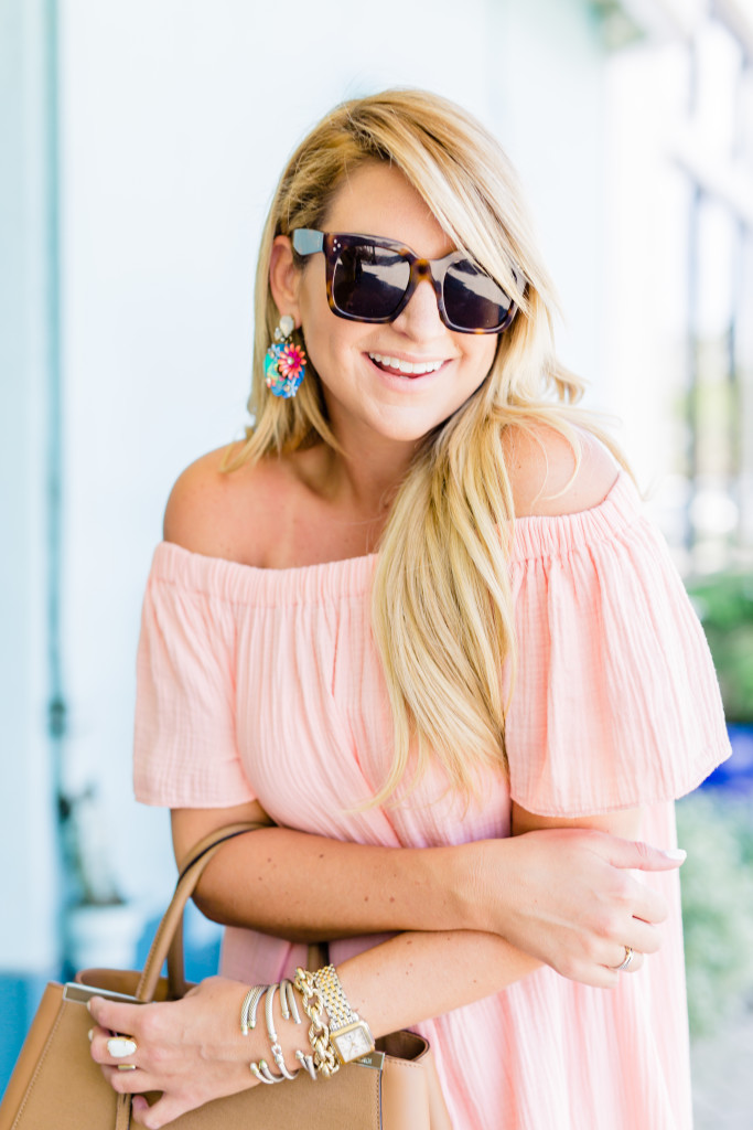 off the shoulder rebecca minkoff dress nordstrom preppy tie up wedges