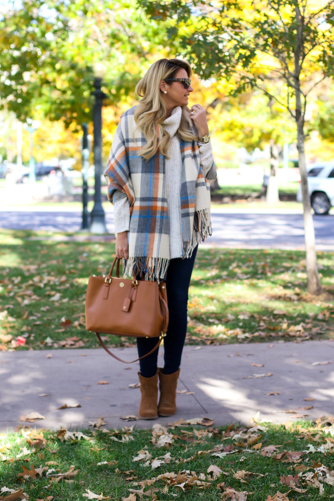 Chunky Turtleneck Sweater with Nordstrom Jeans Tory Burch Robinson Handbag  and Dolce Vita Booties and ASOS plaid blanket scarf-7 - SHOP DANDY | A  florida based style and beauty blog by Danielle