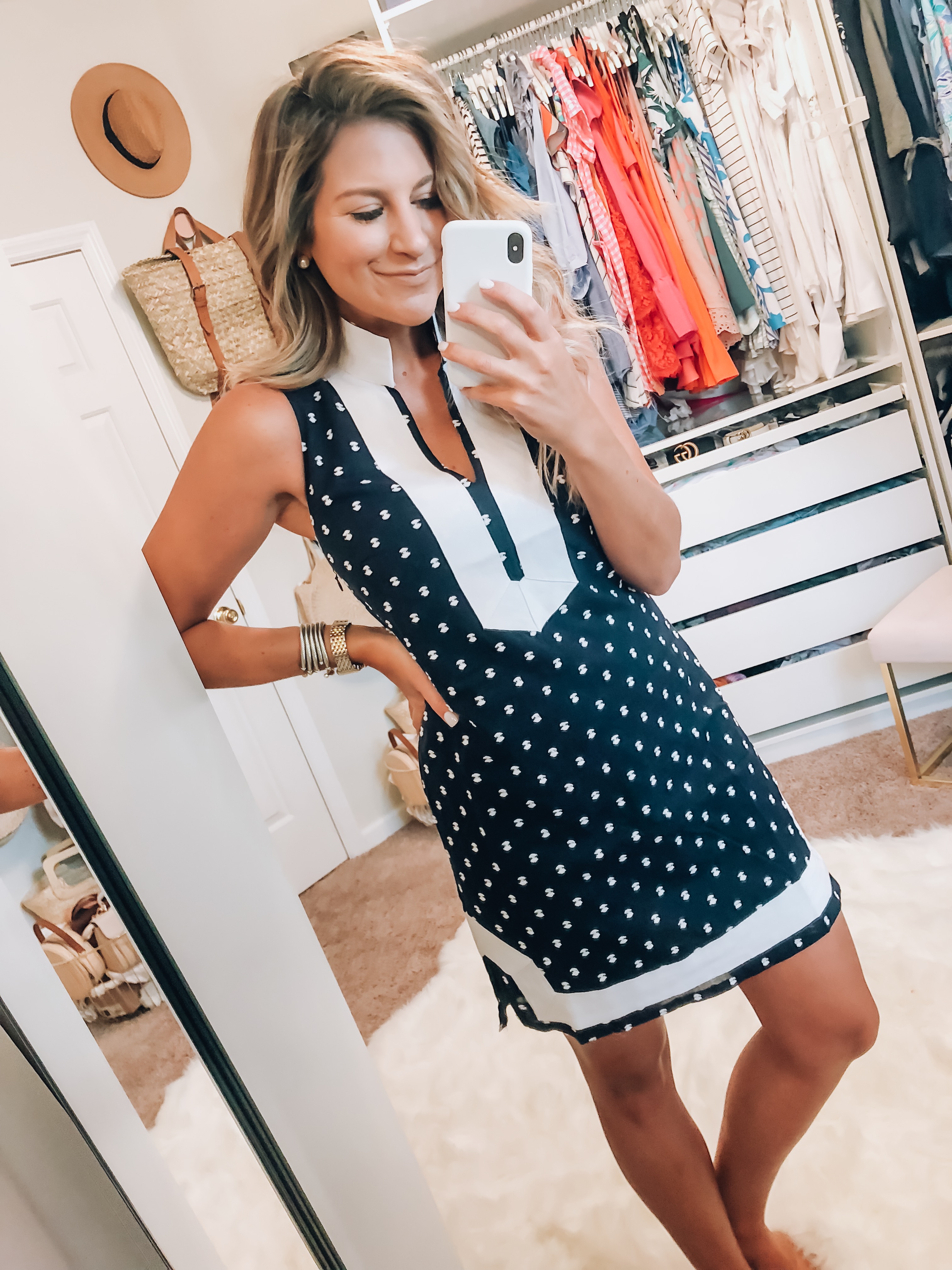 Sleeveless Clip Dot Tunic Dress