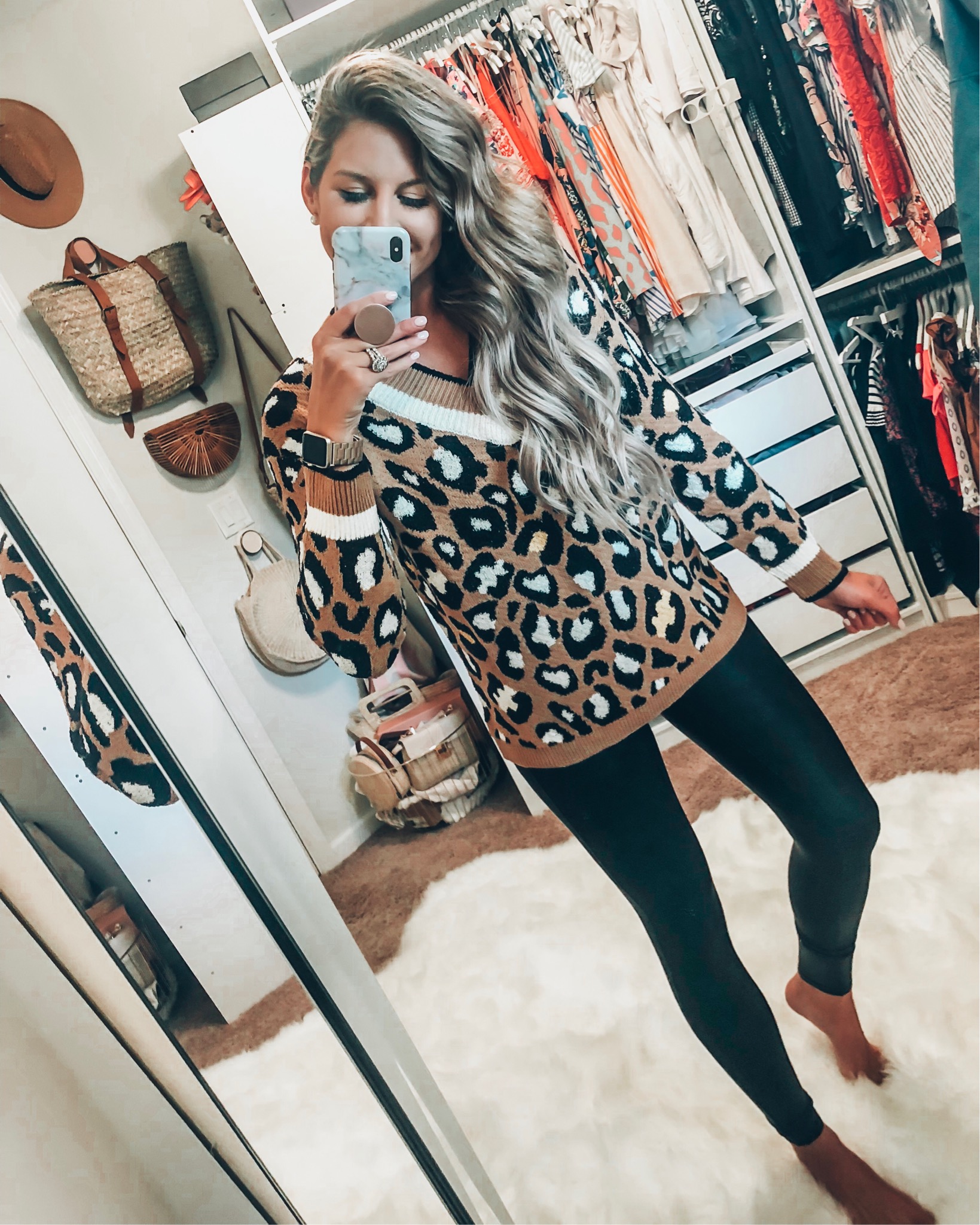 Leopard Sweater + Spanx Leggings - SHOP DANDY  A florida based style and  beauty blog by Danielle