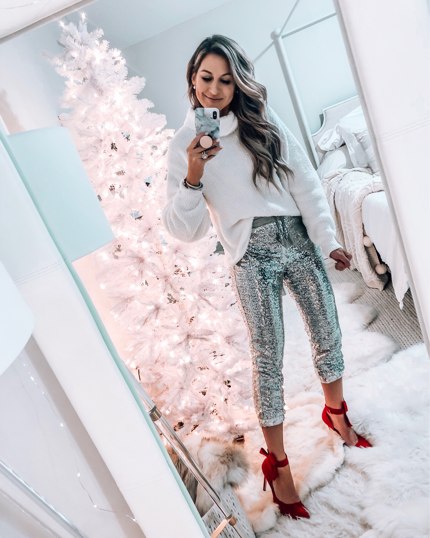 Sequin Joggers + Fuzzy Sweater on Prime - SHOP DANDY | A florida based ...